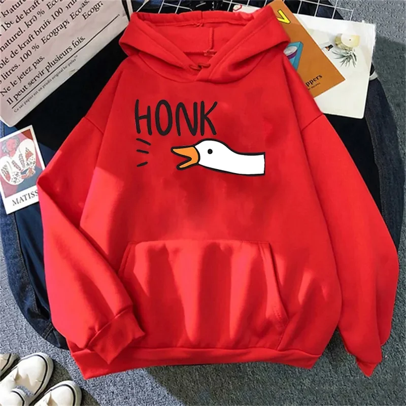 Худи Honk с гусиным принтом, свободная толстовка, милый спортивный костюм, винтажная утка, хип-хоп, уличная одежда, Харадзюку, Мужская Женская толстовка, модная Милая Толстовка (art.: 3920c374ab79d) - 3920c374ab79d