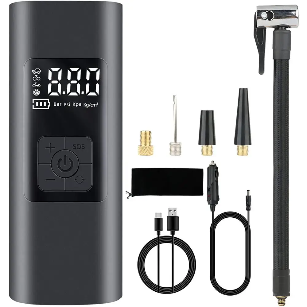 

Новый автомобильный воздушный компрессор, электрический насос для накачивания шин светодиодный Ной лампой для мотоцикла, велосипеда, портативный надувной насос для шин