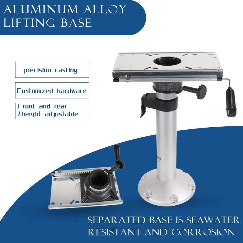 Marine Seat Base Manual Adjustment Aluminium Alloy Boat Seat Pedestal Stand Base Adjustable Slide  Swivel Shaft Shock Absorption