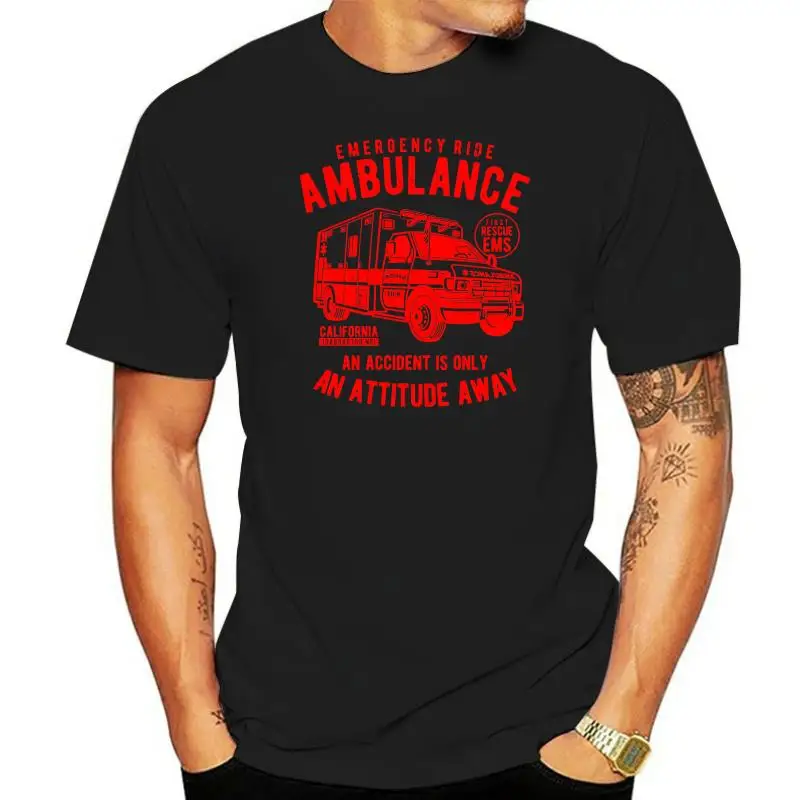 

Модная летняя футболка, популярная крутая Мужская футболка с круглым вырезом, Мужская мультяшная фотография скорой помощи