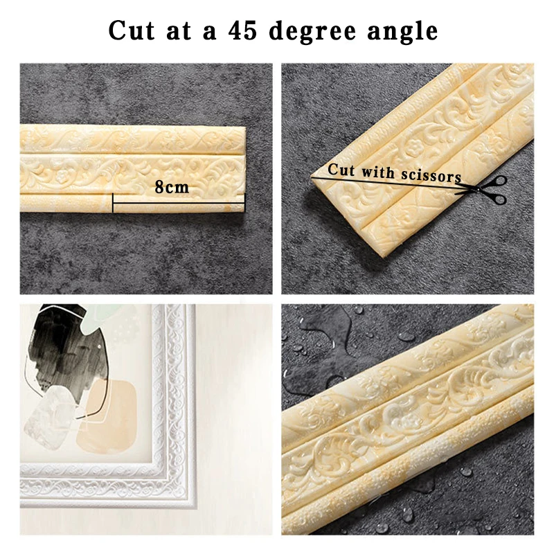 Самоклеящаяся водостойкая полоса для стен 3D пенопластовые настенные края