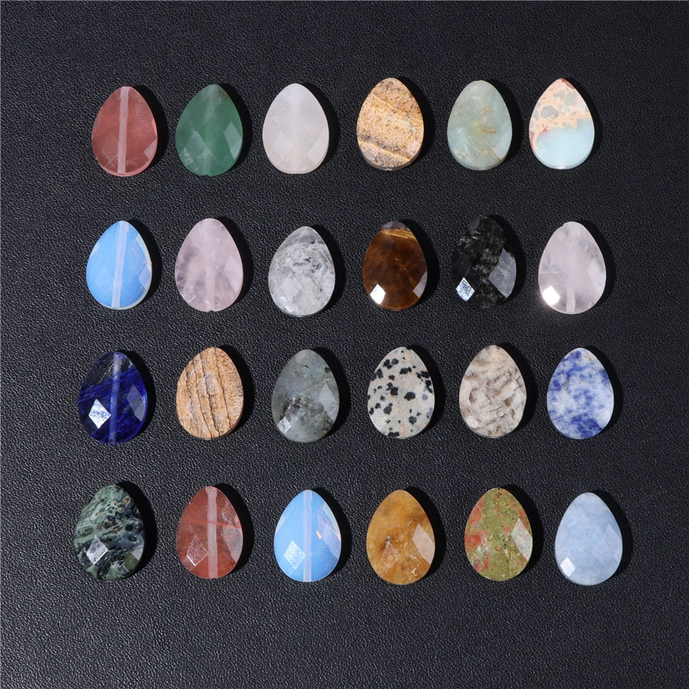 Бисер RISYF из натурального граненого камня в форме капли воды малахитовый кварц