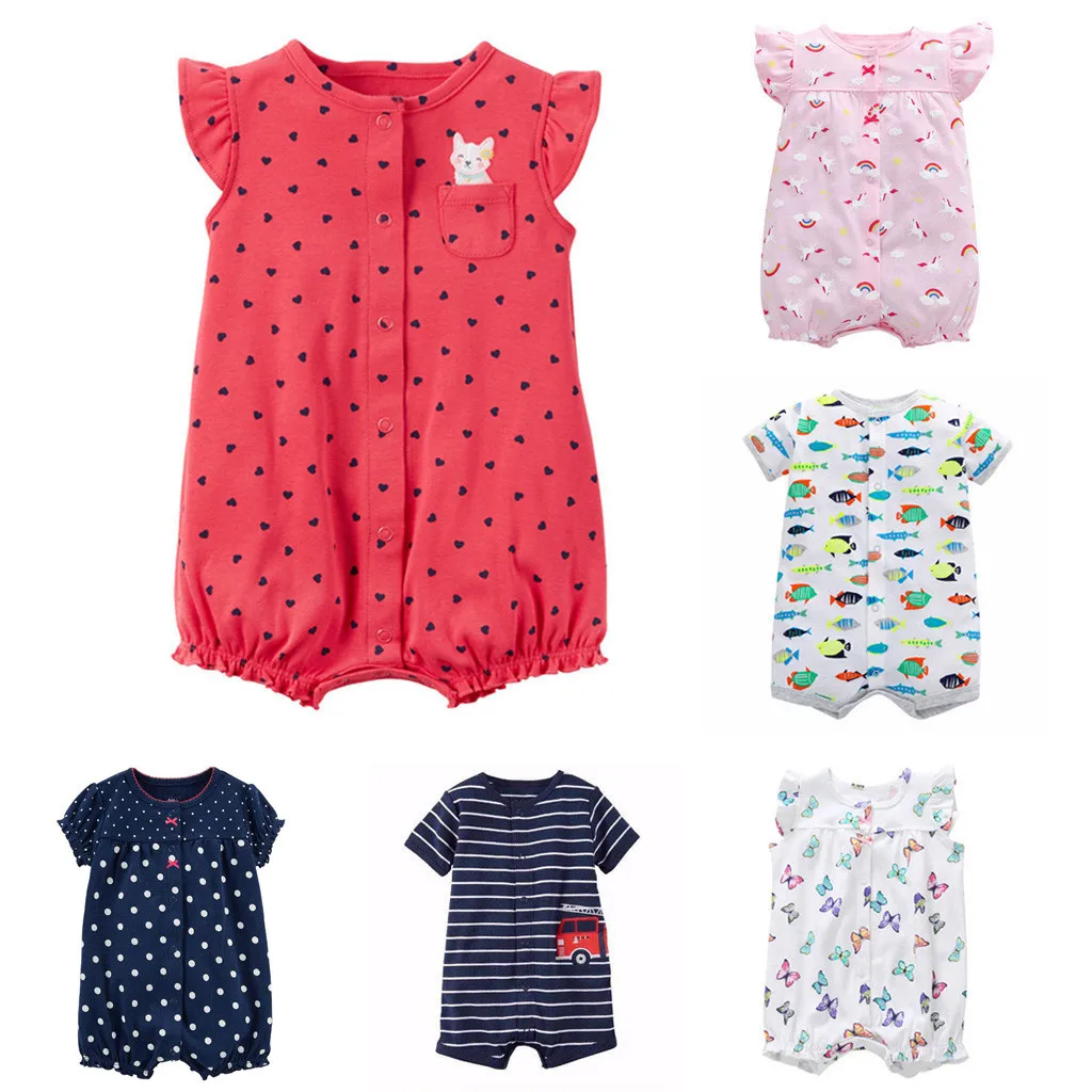 

Unisex Newborn Baby Rompers Cotton Baby Boy Clothes Infant Jumpsuits Summer Casual Cartoon Short Sleeve Baby Clothes Outfits