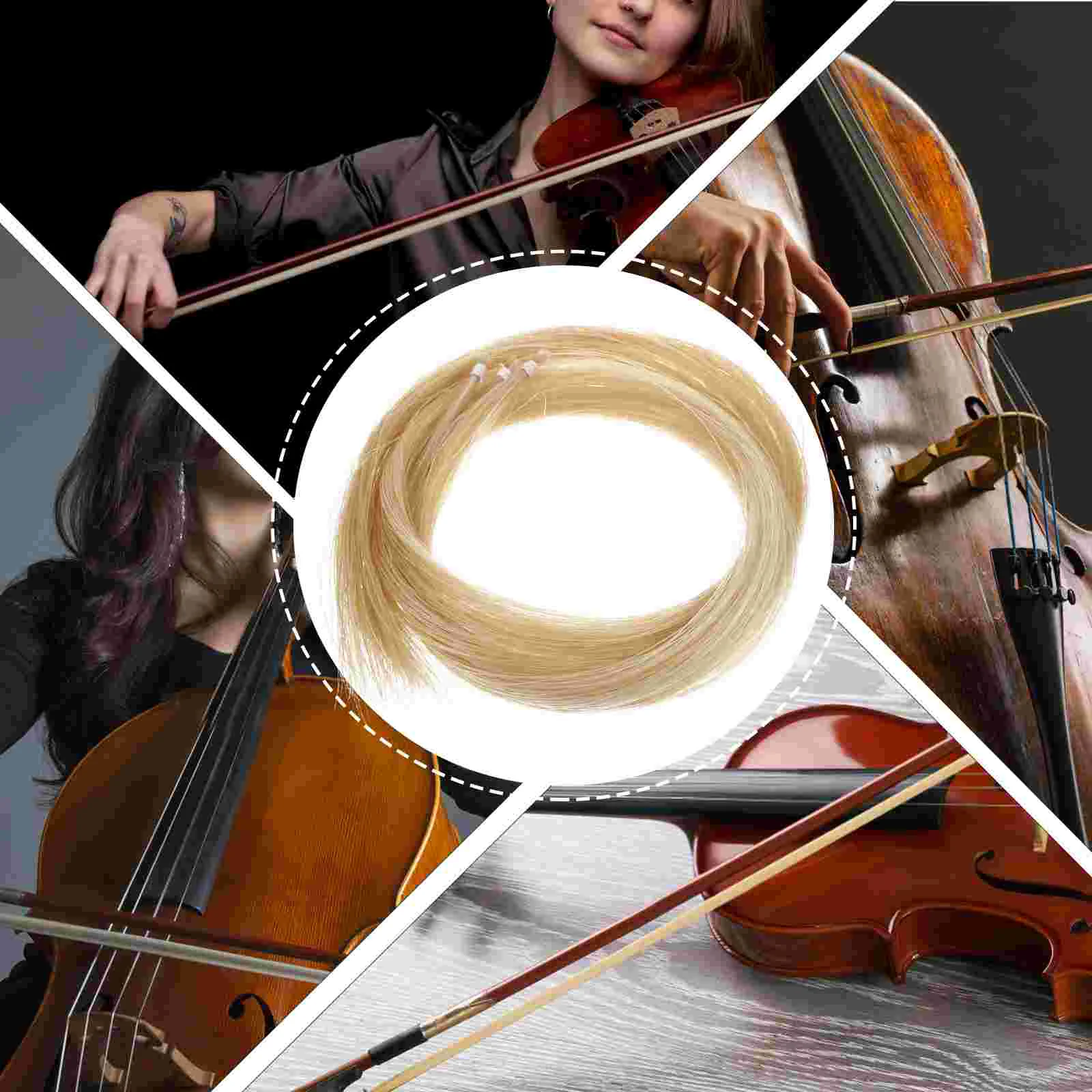 

3 Hanks Crafts Supplies Bow Horse Tail Hair Viola Fiddlestick Violin Horsehair