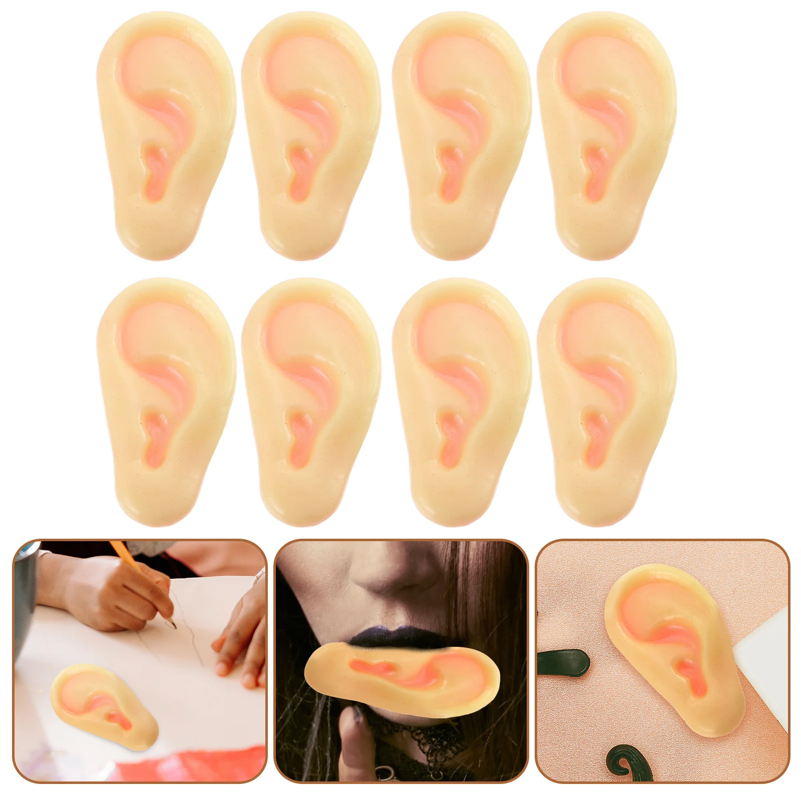 

8 Pcs Halloween Artificial Ear Toy Child Kids Toys Creepy Ears Tpr Soft Glue Pranking