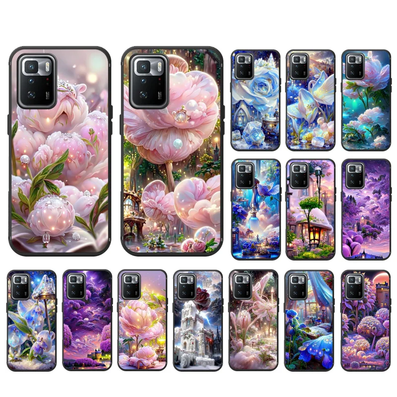 

Phone Case For Xiaomi Redmi Note 11S 11 10 Pro 9Pro 8Pro Note9 9S 10S 9T Redmi 10 10C 9C 9A Nature Flower Peony Rose Case