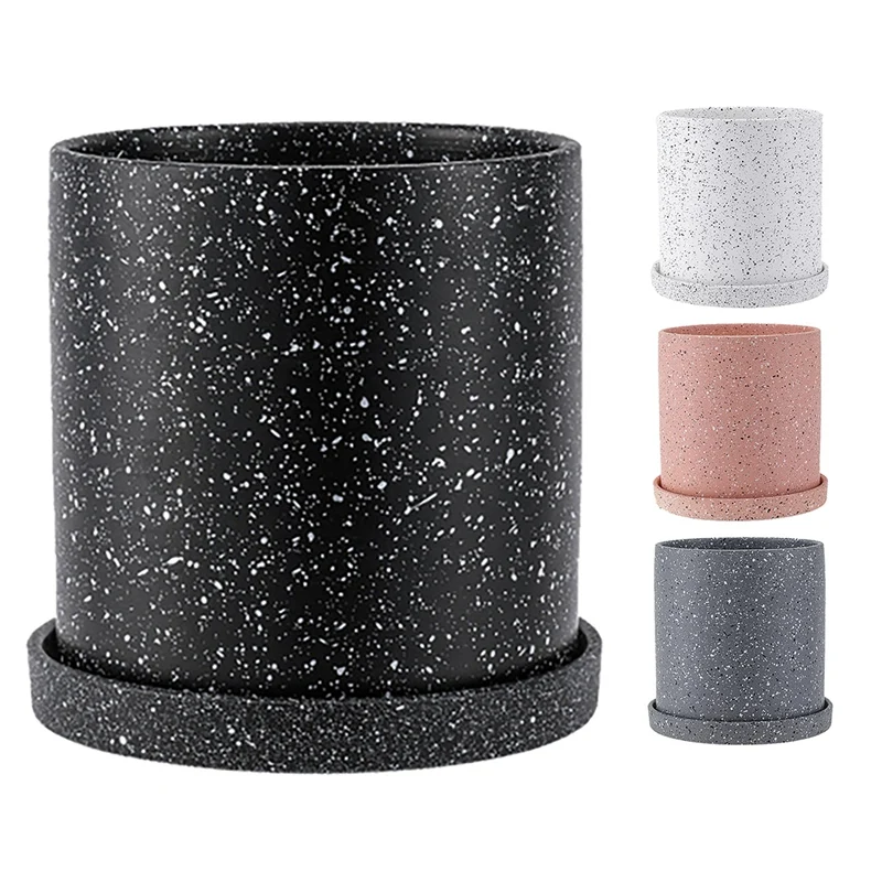 

Ceramic Flower Pot With Tray Storage Container Plant Flowerpot For Succulent Plants Flowers Garden Home Decor