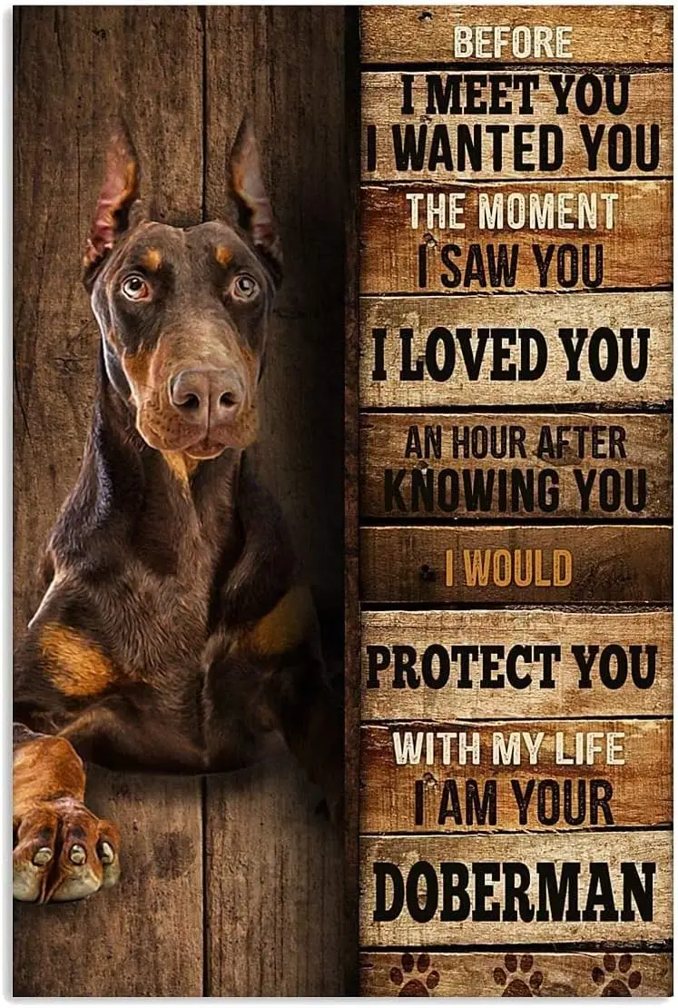 Винтажный жестяной плакат I'm Your собака добермана металлический ретро-плакат
