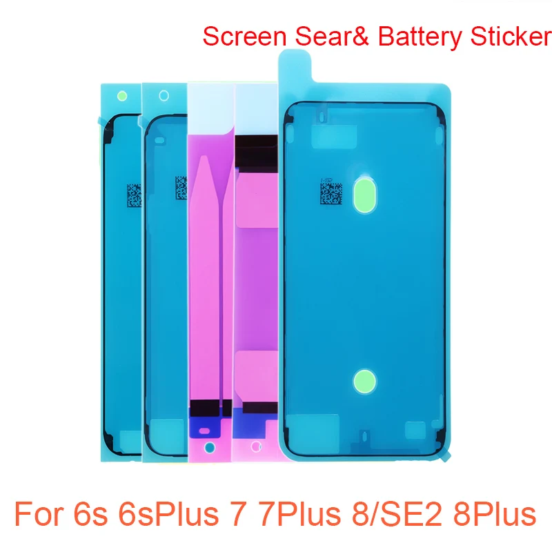 Фото 2 шт. водонепроницаемых клейких наклеек для iPhone 6, 6s, 7, 8 Plus, для рамки LCD-экрана, уплотнительная лента, клей для батареи, белый и черный цвета №1