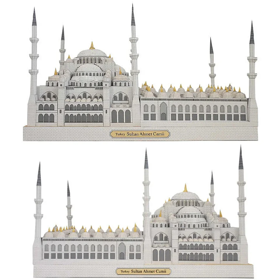 Турция Султан Ахмет Camii Temple 3D Бумажная модель дома Papercraft DIY Art Origami Building Подростки