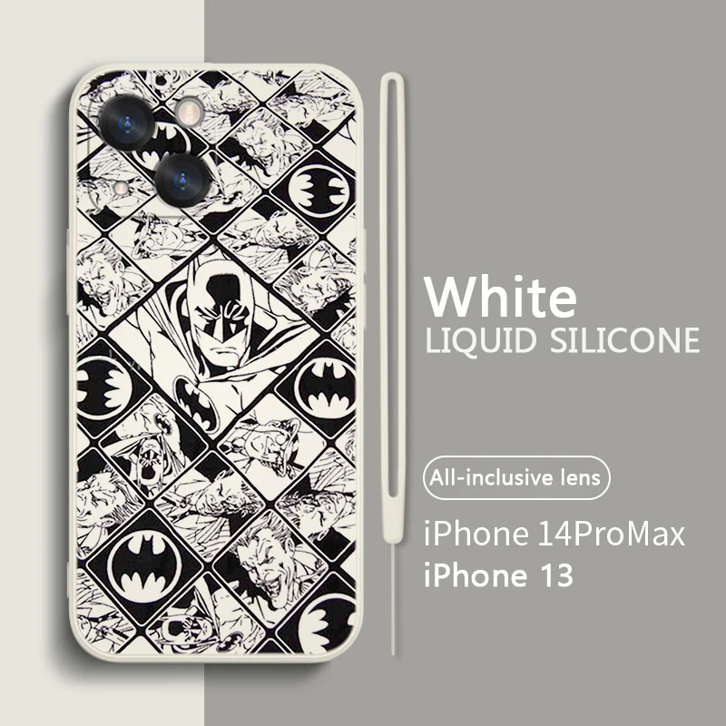 

Superhero Batman Cool Phone Case For Apple iPhone 14 13 12 mini 11 Pro Max 8 7 Plus XR XS X Liquid Rope Funda Cover