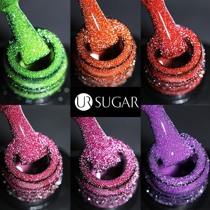 UR SUGAR светоотражающий флуоресцентный Гель-лак для ногтей неоновый желтый розовый