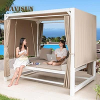 contracted resort hotel outdoor swing bed nordic lounge chair outdoor double rocking chair courtyard garden furniture