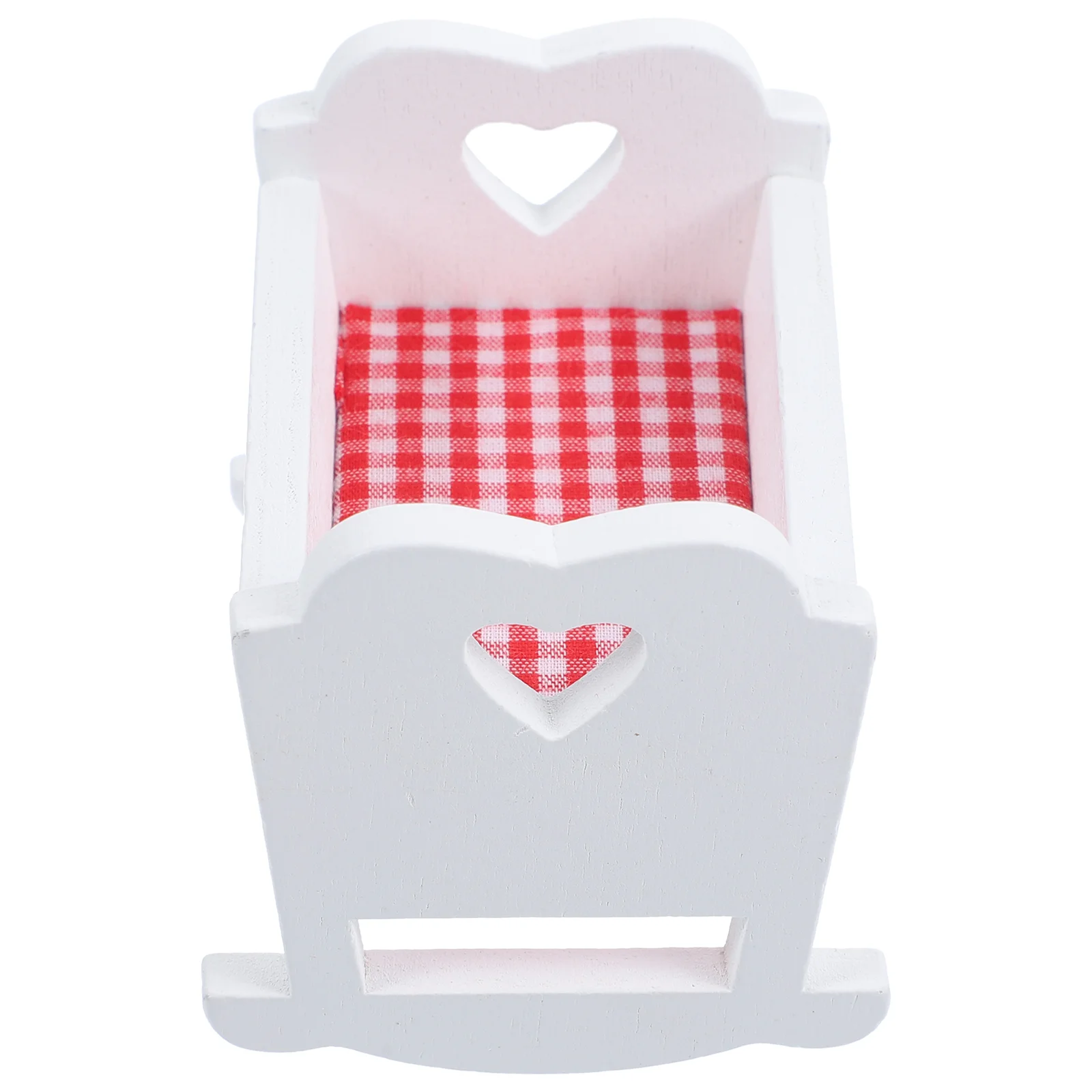 

Miniature Baby Bed Craft Wooden Baby Crib Figurine Mini House Furniture Mini House Bed Decor