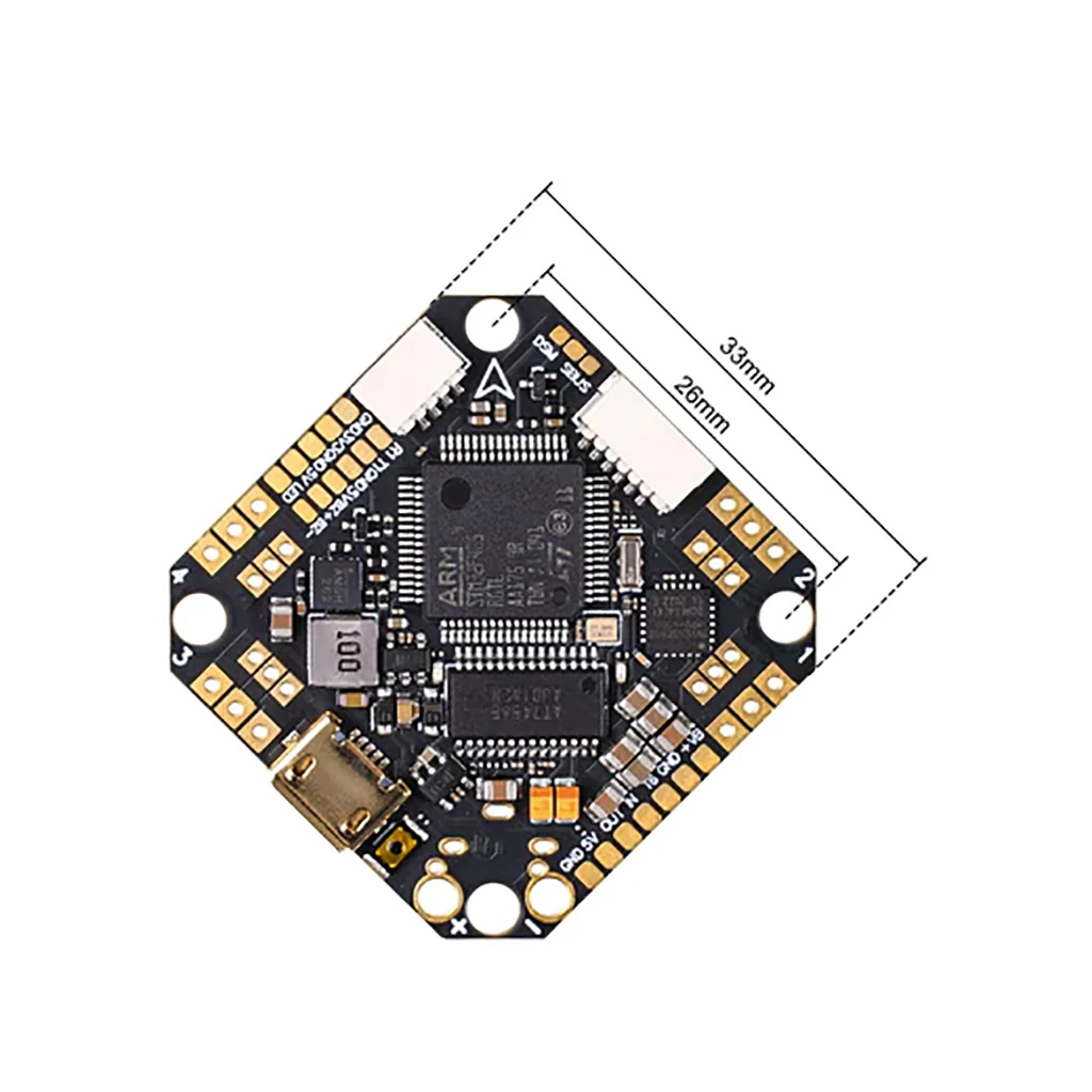 

Бесщеточный контроллер полета BETAFPV F405 2-4S AIO 20A (BLHELI_32) V4 Для Зубочисток