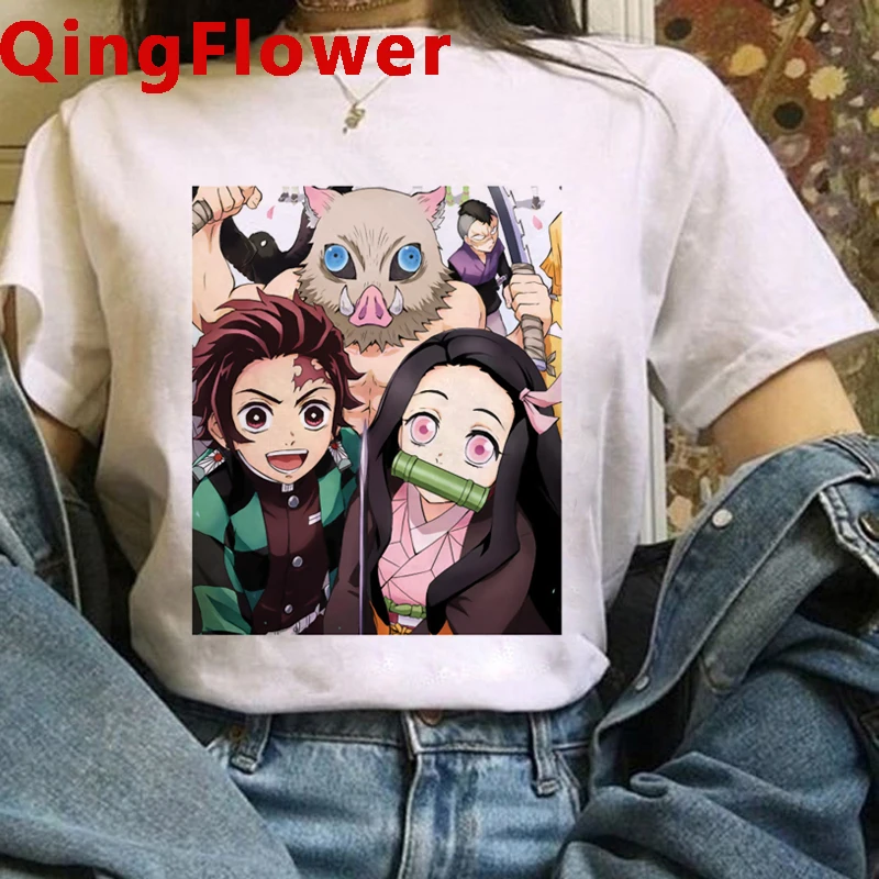 Футболка Kimetsu No Yaiba Kamado Nezuko женская топ с графическим принтом в стиле Харадзюку