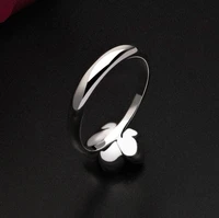 sterling silver charm black rose flower zircon ring for women fashion party jewelry floral pattern gift wholesale
