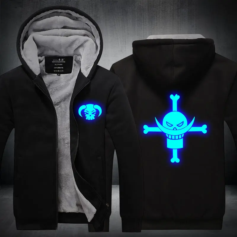 Fans Made Winter Hoodie Monkey D. Luffy UTA Law At Night Zip Up Hoodies 3D Printed Hooded Cosplay Sweatshirts