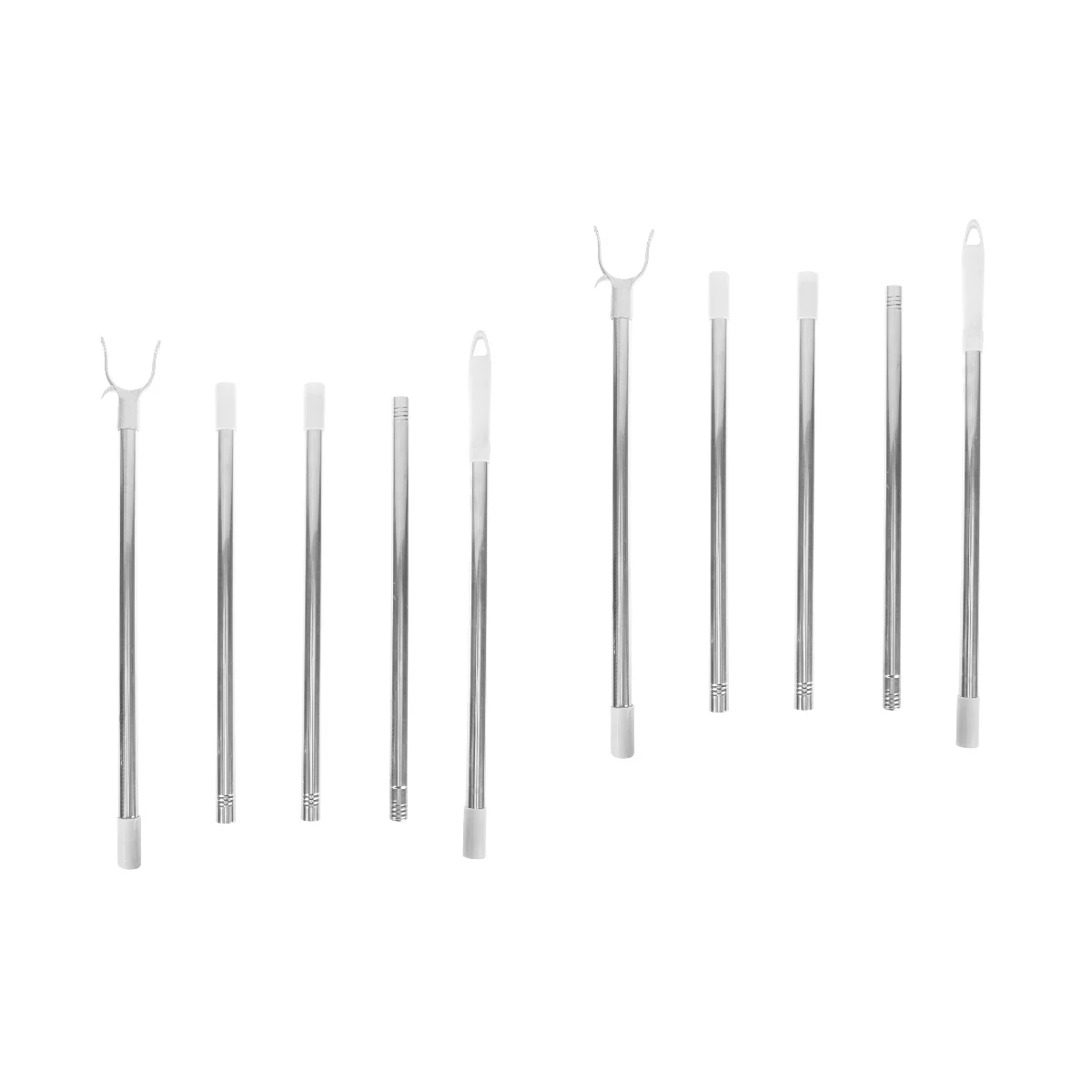 

2 Count Telescoping Pole Hook Clothes Reaching Rods Outrigger Expandable Curtain Rod Spring Curtain Rod
