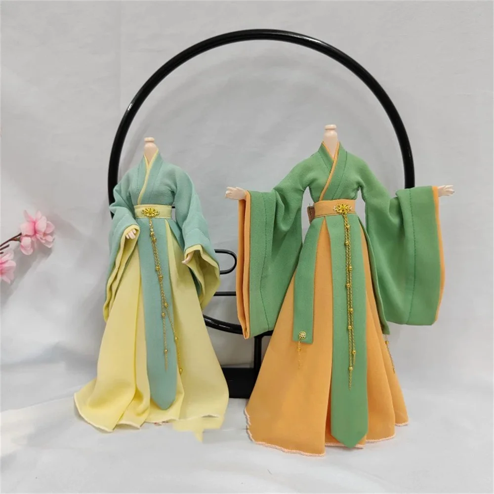 

Коллекция 1/6 года, женское китайское старинное традиционное платье ханьфу для 12-дюймовых фигурок, модель днтика ручной работы, одежда, игрушки-куклы из амина