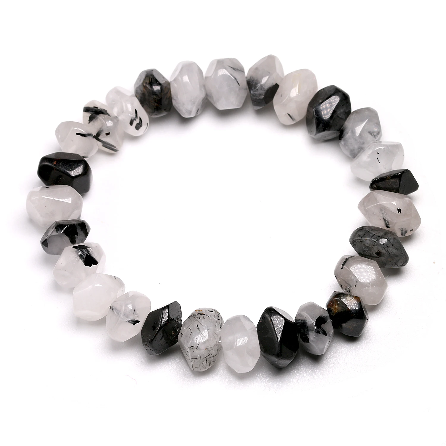 

Браслет с драгоценным камнем с черным турмалированным кварцем, исцеляющее устройство, женские и мужские четки с защитой от эмоций 7*11 мм