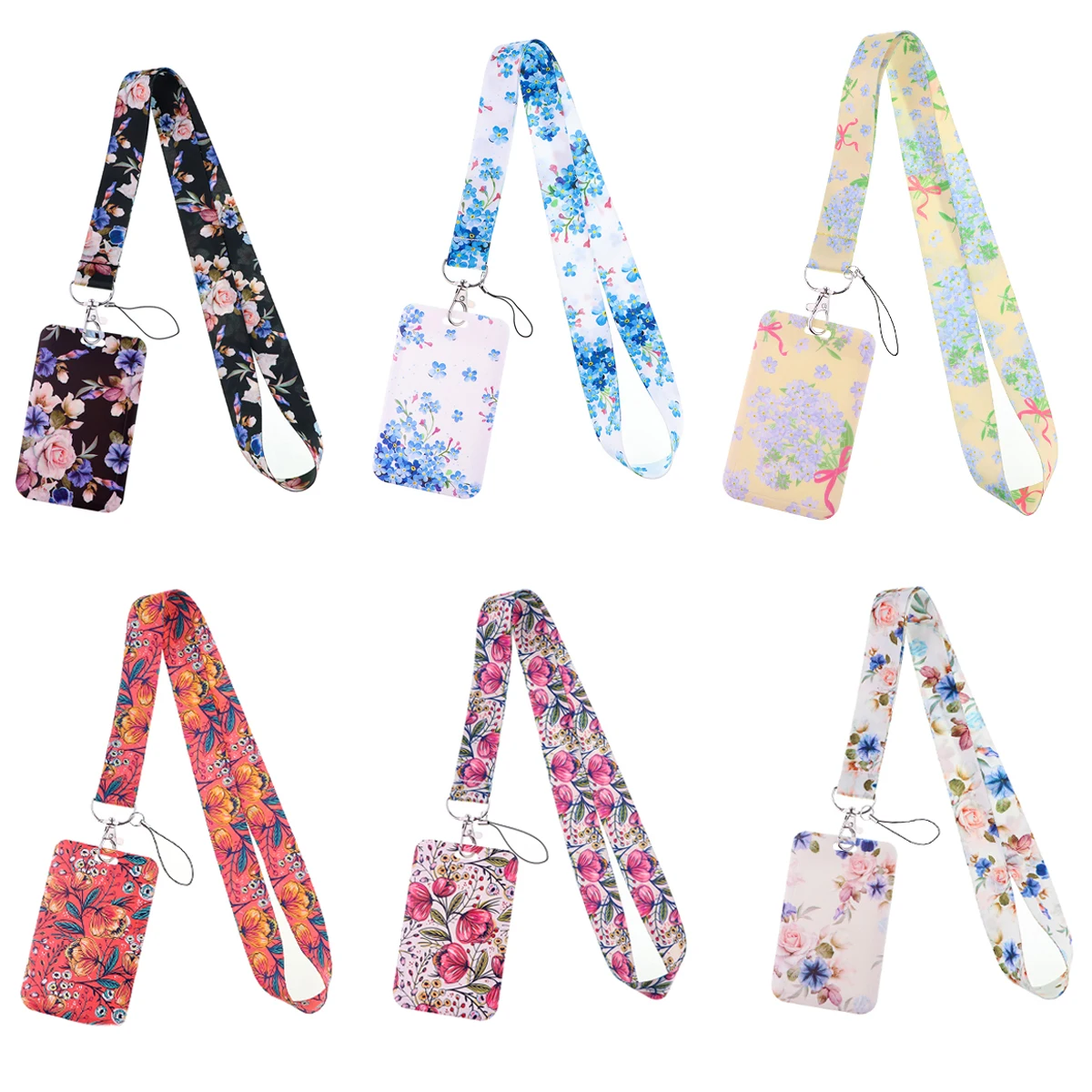 

Flowers Vintage Neck Strap Lanyards for Key ID Card Gym Cell Phone Strap USB Badge Holder Rope Cute Woman Key Chain Gift