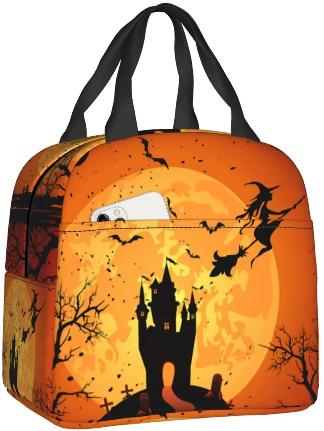 

Halloween Lunch Bag Insulated Reusable Lunch Box Thermal Tote Bag Container Cooler Bag for Women Men Travel/Picnic/Work/Beach