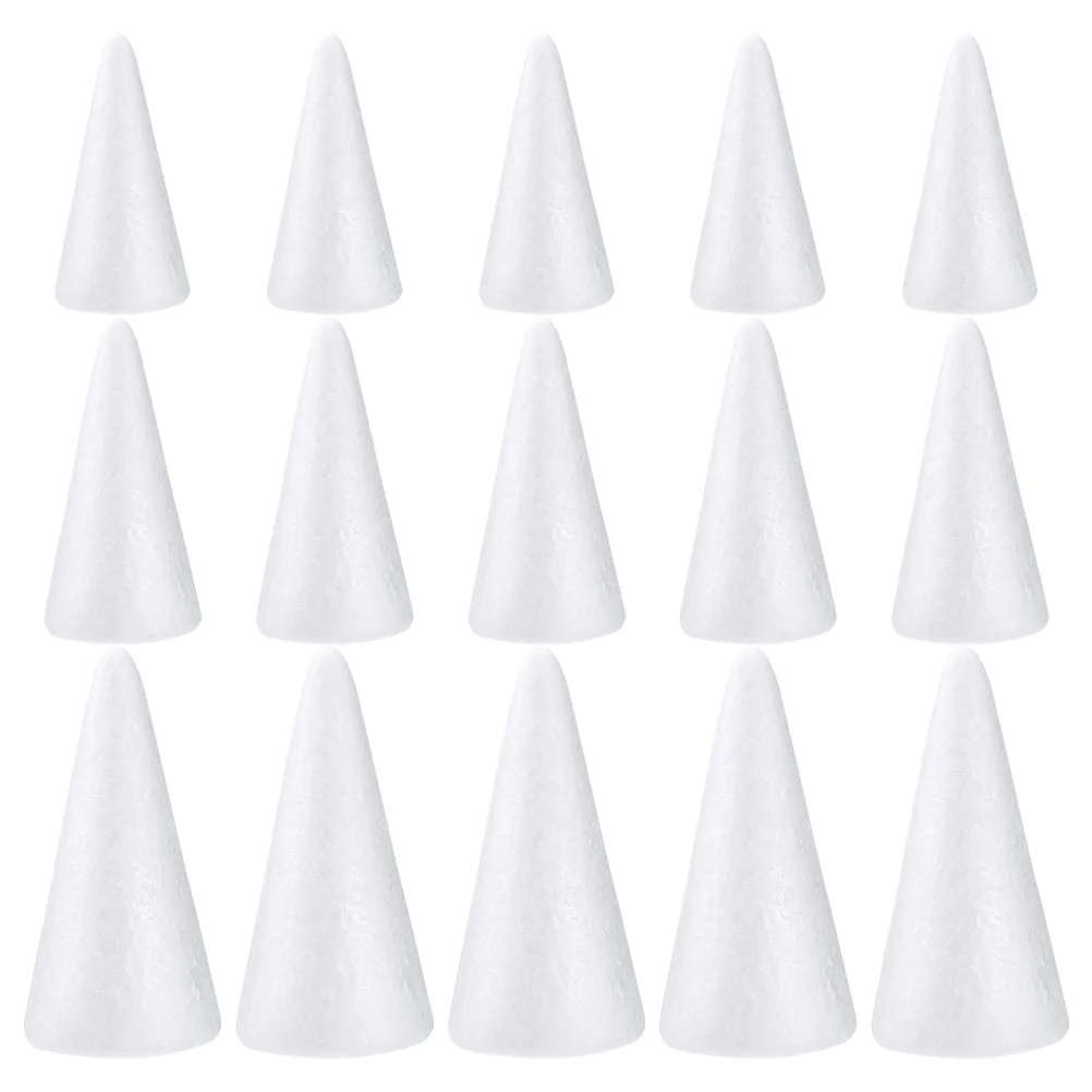 

15Pcs Adornments White Cones Drawing White Cones Decorative Cones Toys Ornament
