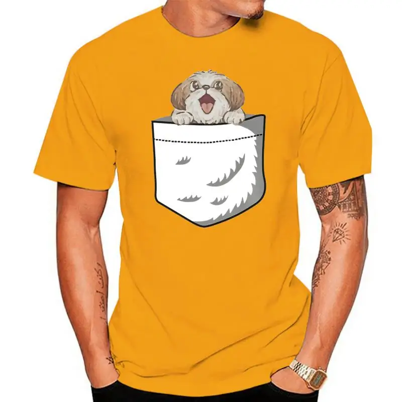 

Men Funny T Shirt Fashion tshirt POCKET SHIH TZU Women t-shirt