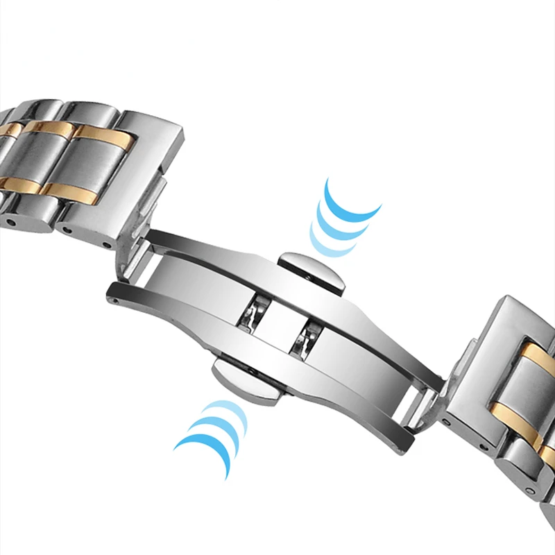 Stainless Steel Strap 13mm 14mm 16mm 18mm 20mm 22mm 24mm Metal Watch Band Link Bracelet Watchband Black Silver Rose Gold