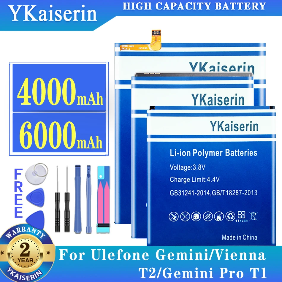 

YKaiserin High Capacity Battery For Ulefone Gemini Pro T1 T2 For Ulefone Vienna mobile phone bateria Batteries