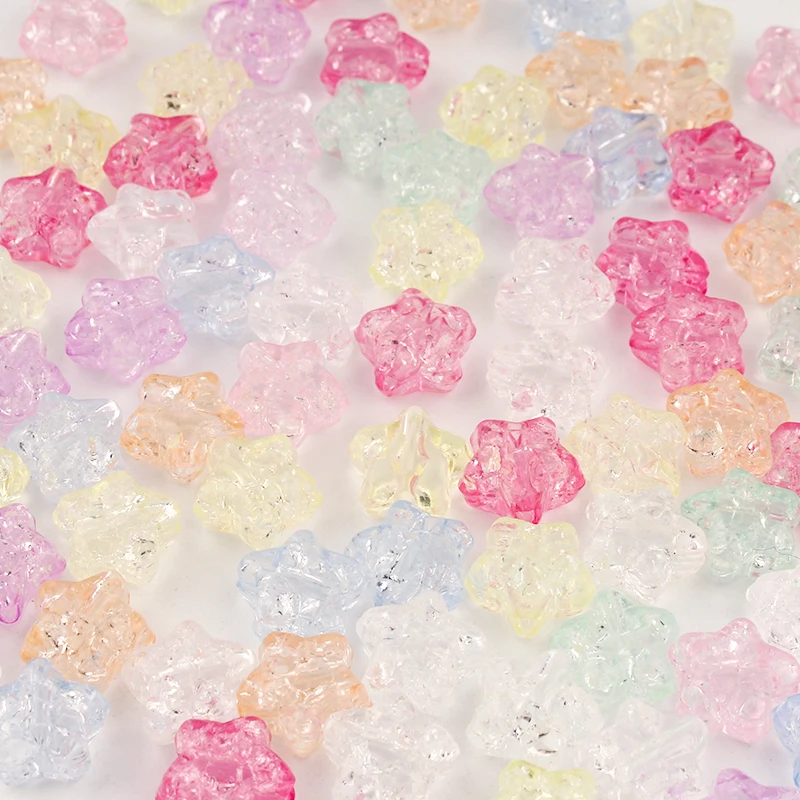 10 шт. цветные акриловые пятиконечные звезды трещины бусины Сделай Сам ювелирные