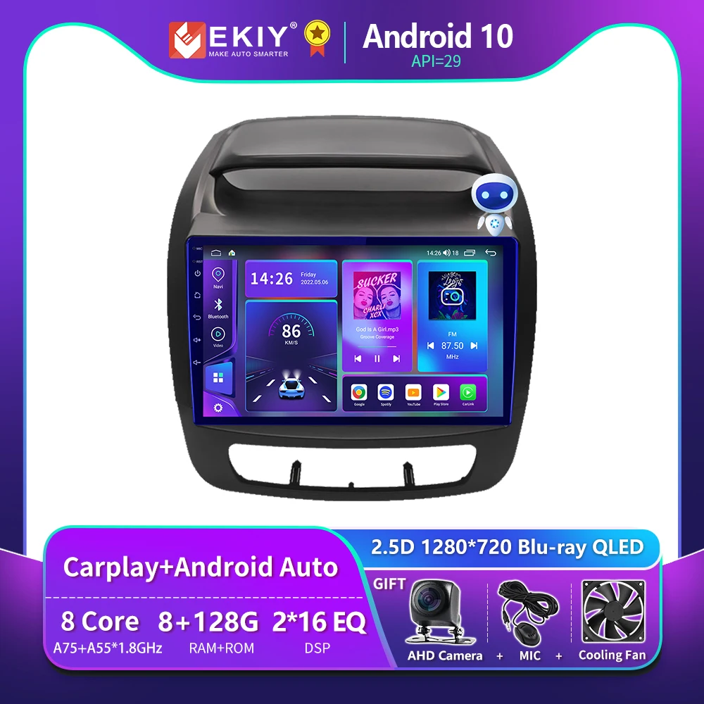 EKIY T900 8G 128G para Kia Sorento 2 II XM 2012 2013 2014 2015 2016 2017 - 2021 Radio de coche Navegación GPS Auto Android Carplay Sistema multimedia inalámbrico Blu-ray QLED 2 Din Reproductor de DVD Unidad principal