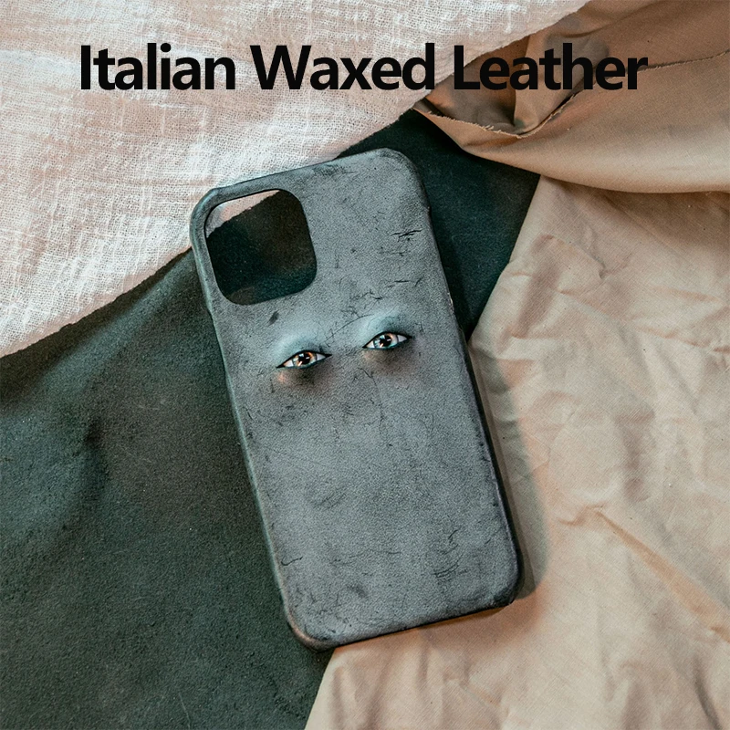 

Italian Waxed Leather Phone Case For Apple iPhone 12 Pro Max Protective Back Cover For iPhone 13 Mini 13 Pro 13