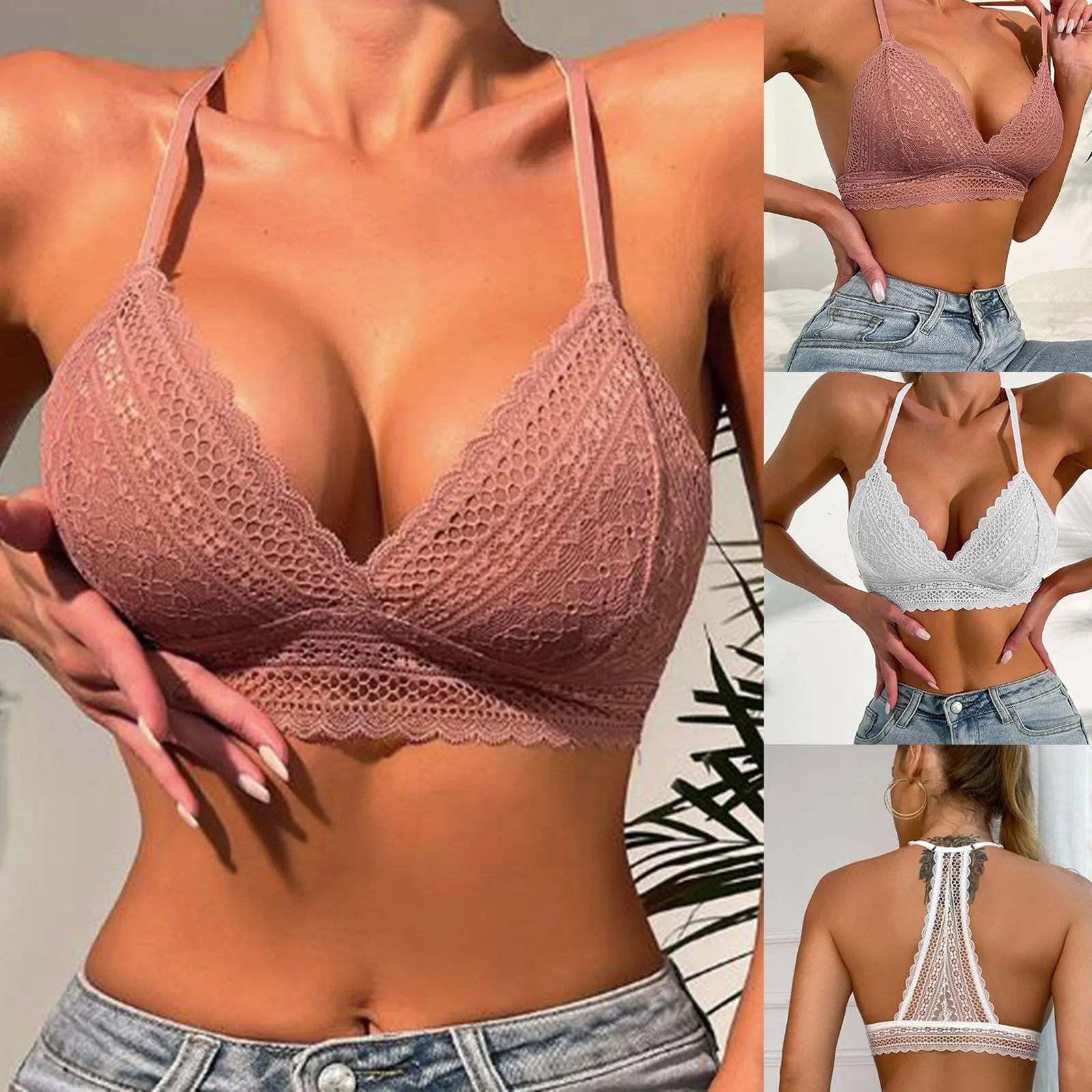 

Женский кружевной бюстгальтер с чашками пуш-ап