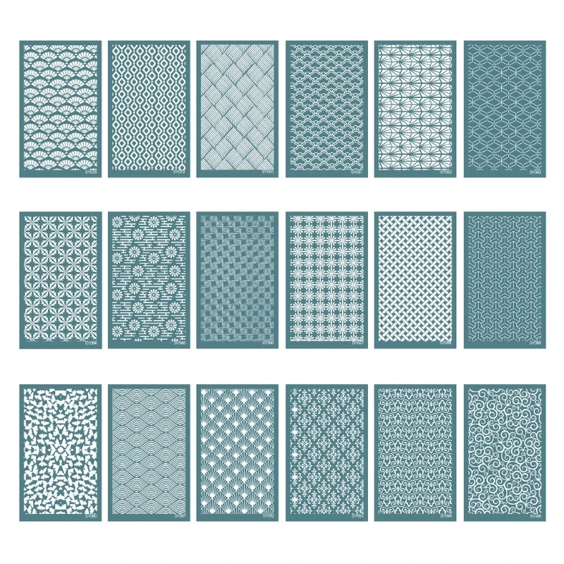 

Clay Silk Screen Stencils Reusable Silkscreen Print Tool for Wall Paper Fabric Plate Jewelry Earring Making DIY, Dropship