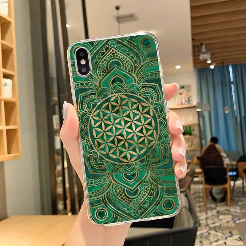 Чехол с цветком жизни в лотосе для телефона iPhone 11 12 Mini 13 Pro XS Max X 8 7 6s Plus 5 SE XR