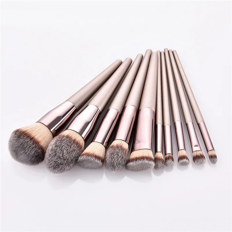 

Champagne Makeup Brushes Set For Cosmetic Foundation Powder Blush Eyeshadow Kabuki Blending Make Up Brush Beauty Tool