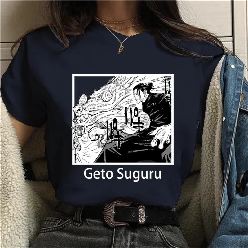Новая футболка с графическим принтом аниме Geto Suguru летняя повседневная свободная