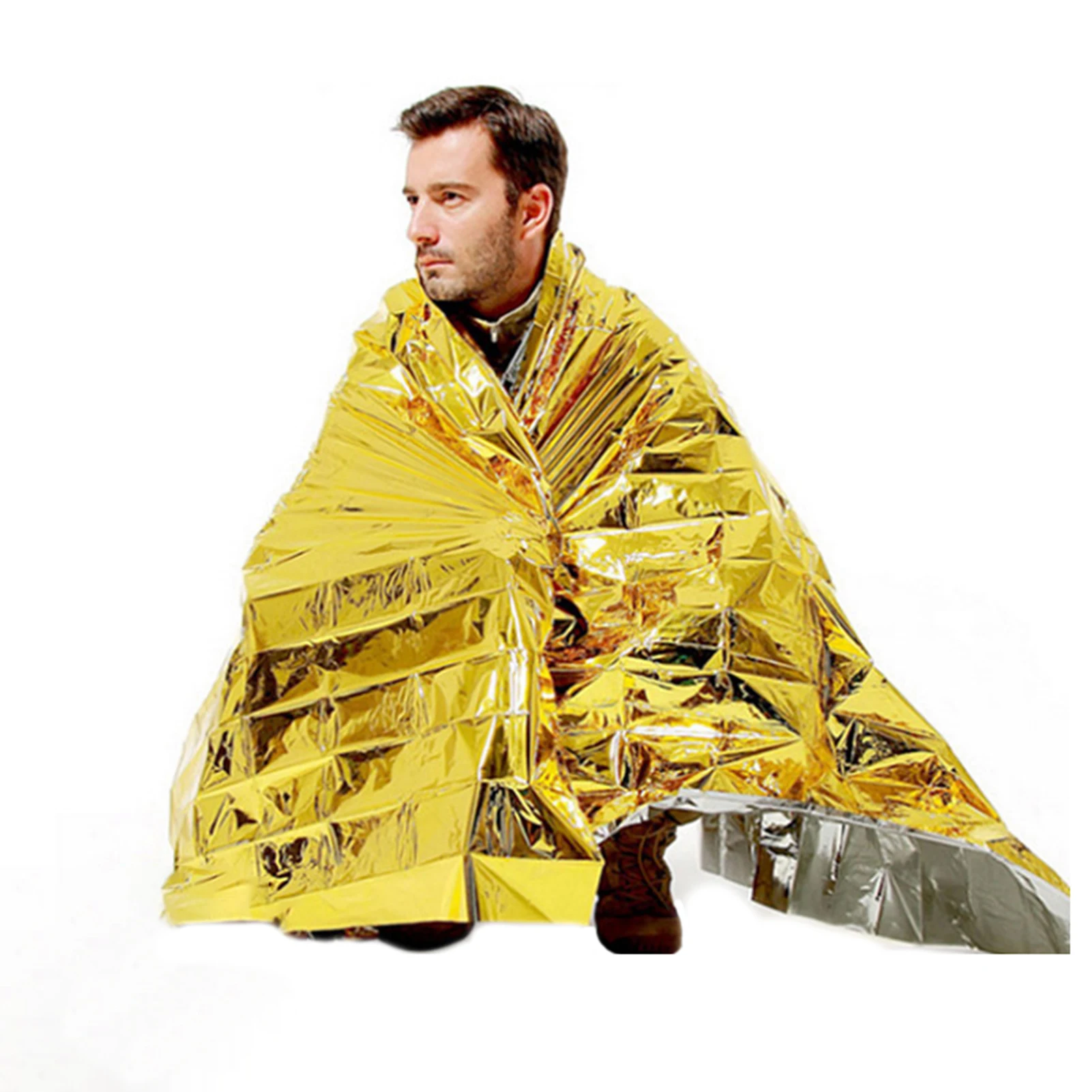 

Outdoor Life-Saving Blanket Aluminum Foil Solar Emergency Blanket Gold And Silver Thermal Insulation Blanket For Outdoors