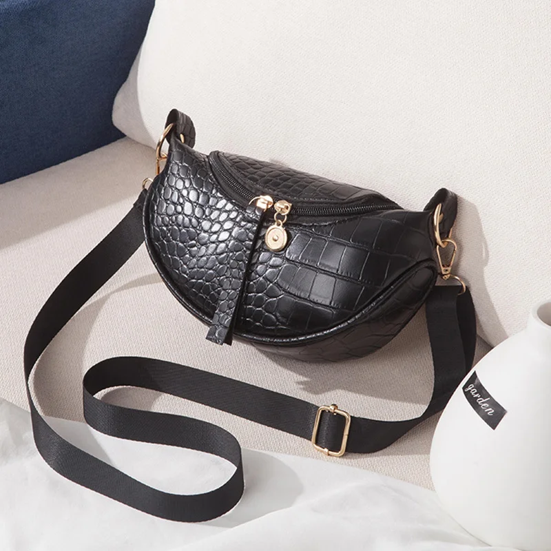 

Трендовая женская сумка из ПУ кожи, новая модная нагрудная сумка, женская сумка-мессенджер на молнии с крокодиловым узором, роскошные сумки