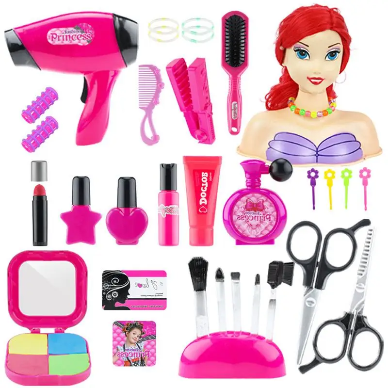 

Styling Doll Doll Head For Makeup With Hair Dryer Doll Beauty Cosmetic Doll Collection Pretend Play Beauty Cosmetic Set Practice