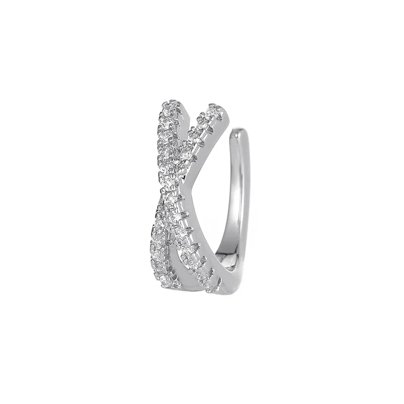 

PTQASP New Cross Metal Zircon Ear Cuff Ear Clip for Women No Pierced C Shape Geometric Small Earcuff Ear Wrap Earcuff Jewelry