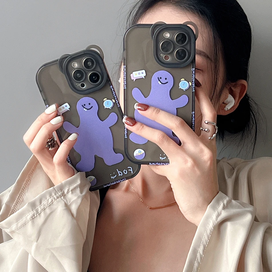 

Прозрачный чехол для iPhone 13 с буквами и цветами, фиолетовый чехол для телефона iPhone 12 11 Pro Max X XR XSMax, прозрачный черный чехол из ТПУ