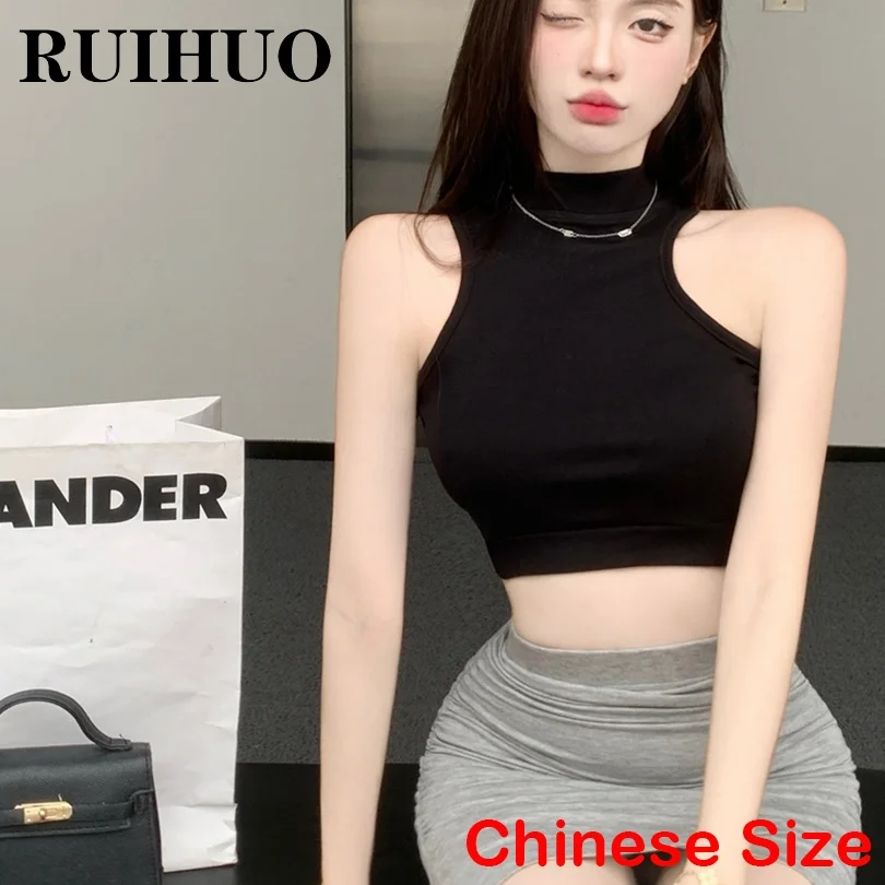 RUIHUO однотонные женские топы на выход лето 2022 сексуальная женская одежда