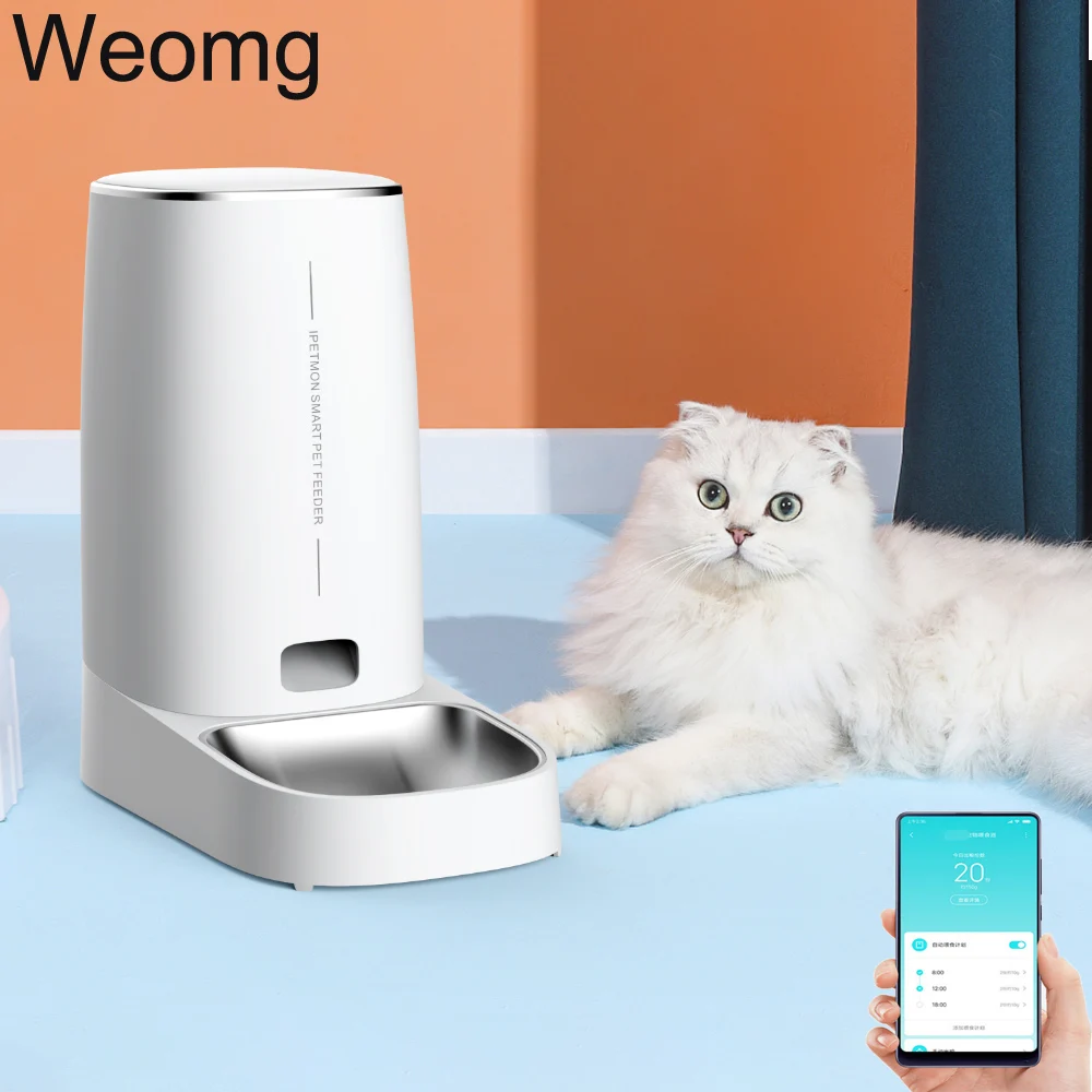 

4L WiFi Double Bowl Pet Automatic Feeder For Cats Dogs Smart Dry Food Dispenser Steel Bowl Auto Timer Pet Feeding Pet Supplies