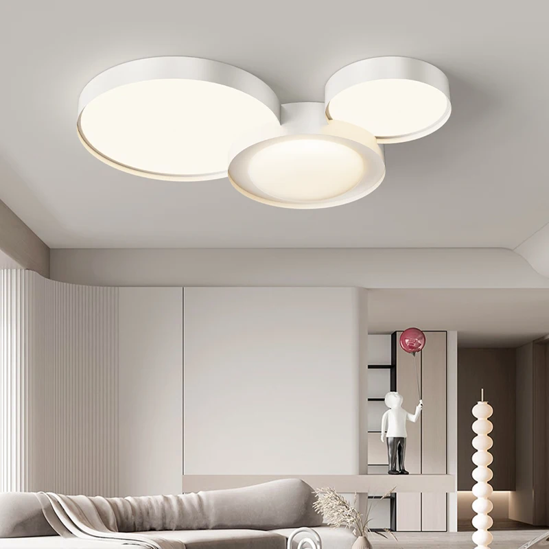 

Светодиодный потолочный светильник в современном стиле, дизайнерские комнатные повседневные круглые белые лампы в скандинавском стиле дл...