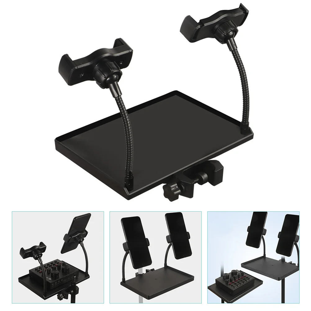 

Tray Sound Stand Microphone Mic Holder Rack Live Shelf Storage Broadcast Mount Purposes Multi Clamp Micphone Music Adjustable