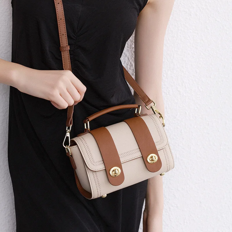 LOERSS Versatile Shoulderbag for Women Light Luxury Cowhide Crossbody Small Bags Commuter Shopping Handbag 2023 New Design