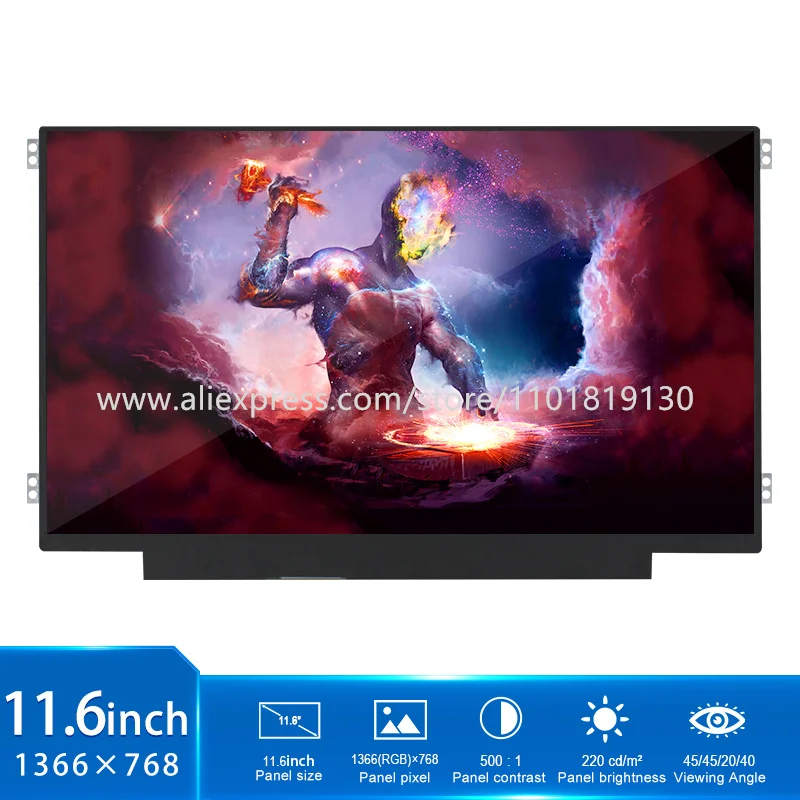 

11.6 Inch NT116WHM-T00 TFT LCD Modules Screen Panel 1366×768 Contrast 500 : 1 TFT LCD Display RGB 30 Pins